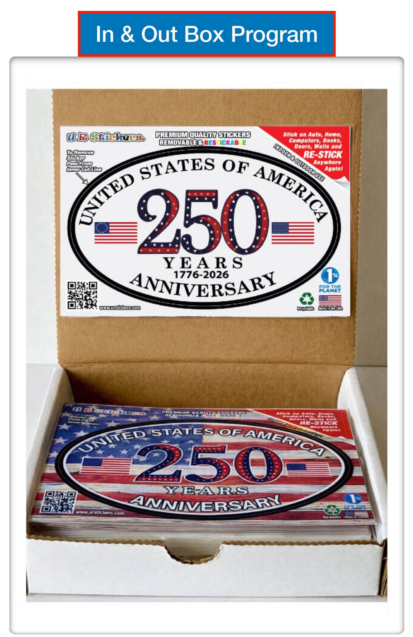 Box Program 250 years – geturstickers